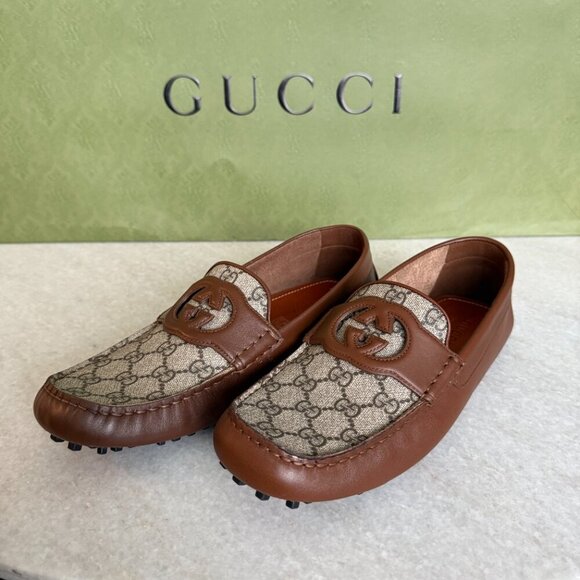 Gucci Men's Driver Shoe Interlocking G 730148 Gucci Uk 9.5 - Picture 2 of 12